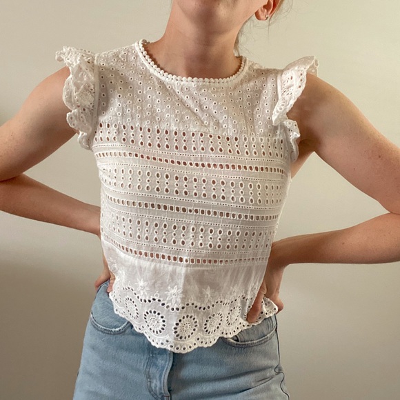 White Cottage Core Blouse - Picture 3 of 4